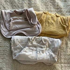 Woolino sleep sac and Pottery Barn sleep sacs